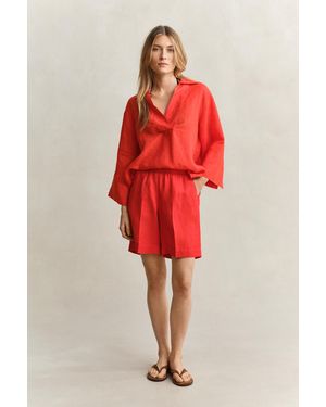 GANT Linen Blend Shorts - Red
