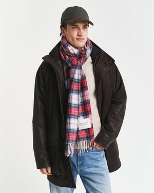 GANT Tartan Cashmere Blend Scarf - Multicolour