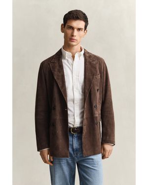 GANT Suede Blazer Rich - Brown