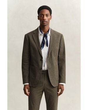 GANT Pinstriped Suit Jacket Rich - Brown