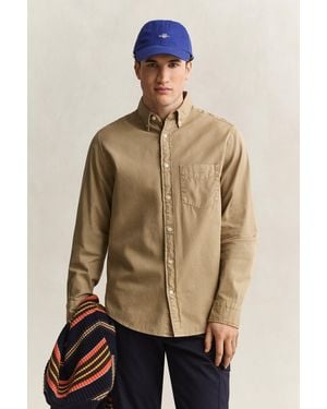 GANT Regular Fit Twill Shirt Light Taupe - Natural