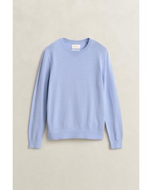 GANT Extra Fine Merino Wool Crew Neck Jumper - Blue