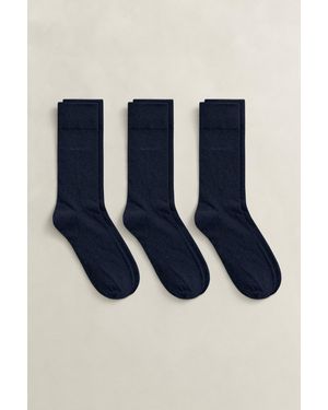 GANT 3-Pack Soft Cotton Socks - Blue
