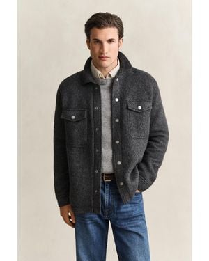 GANT Fleece Overshirt Charcoal Melange - Grey