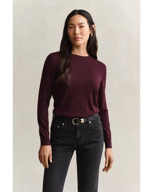 GANT Extra Fine Merino Wool Crew Neck Jumper - Red
