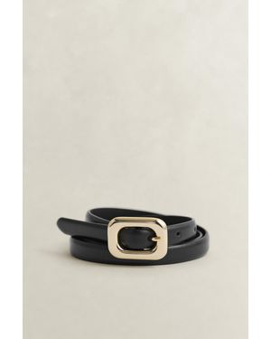 GANT Rounded Buckle Leather Belt - Black