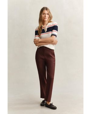 GANT Tailored Linen Stretch Trousers - Natural