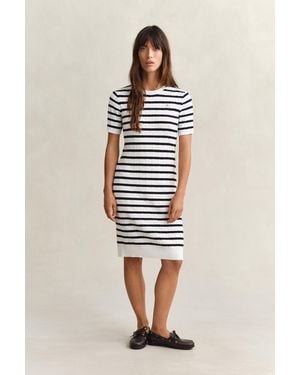 GANT Cotton Cable Knit Dress Eggshell - Blue