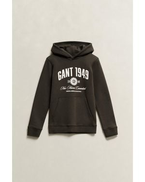 GANT Teens Teen Boys Collegiate Hoodie Dark Moss - Black