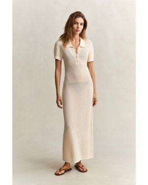 GANT Lace Knit Rugger Dress - Natural
