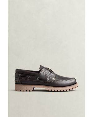 GANT Tratton Leather Boat Shoes Dark - Brown