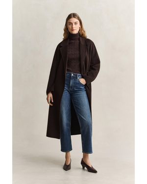 GANT Handstitched Belted Coat Deep - Blue