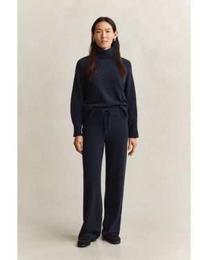 GANT Wool Cashmere Blend Trousers Evening - Blue