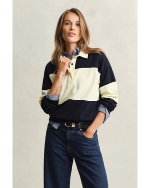 GANT Piqué Textured Colour Blocked Rugger Evening - Blue