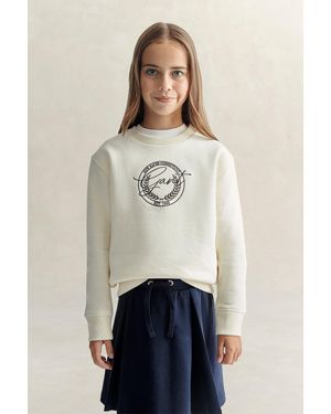 GANT Teens Teen Girls Graphic Sweatshirt Cream - Natural