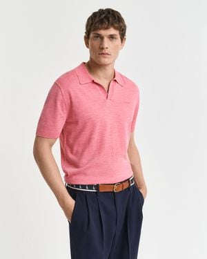 GANT Sunfaded Short Sleeve Polo Jumper - Red