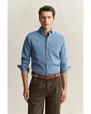 GANT Waffle Shirt Semi - Blue