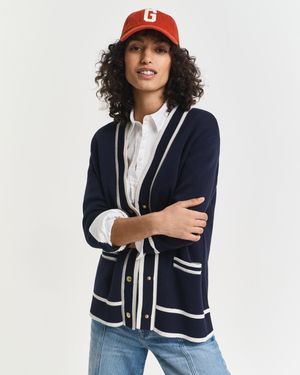 GANT Contrast Knit Cardigan - Blue