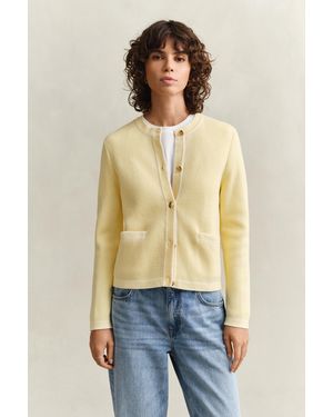 GANT Knitted Cotton Jacket - Natural