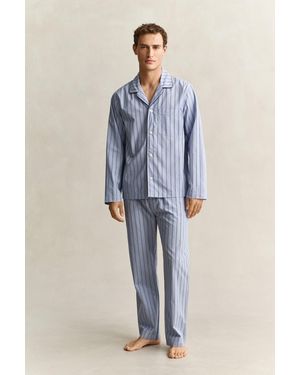 GANT Striped Poplin Pyjama Set - Blue