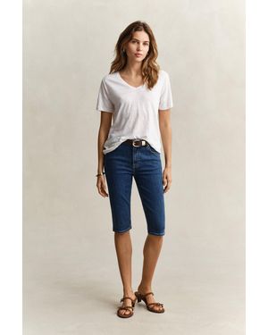 GANT Denim Capri Trousers Mid - Blue