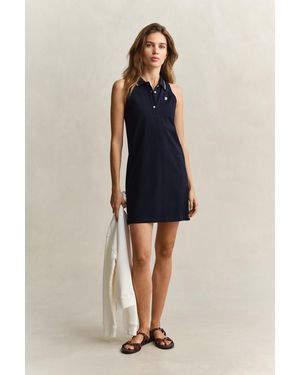 GANT Sleeveless Piqué Polo Dress Evening - Blue