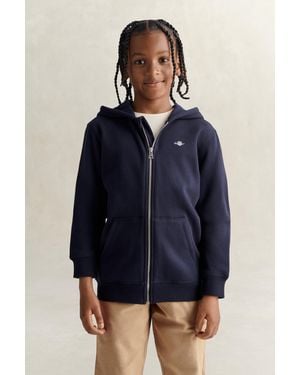 GANT Teens Teen Boys Zip Hoodie Evening - Blue