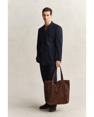 GANT Suede Tote Bag Mahogany - Blue