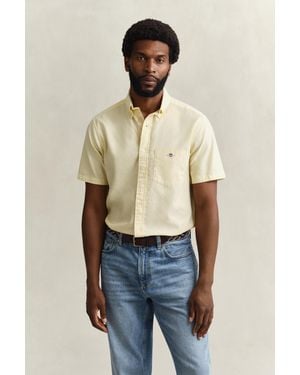 GANT Classic Oxford Short Sleeve Shirt - Natural