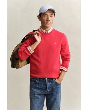 GANT Cotton Crew Neck Jumper - Red