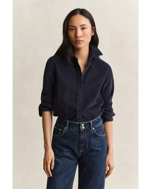 GANT Regular Corduroy Shirt Evening - Blue