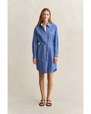 GANT Striped Classic Poplin Dress - Blue