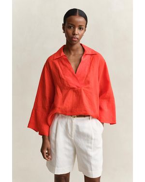 GANT Popover Linen Shirt - Red