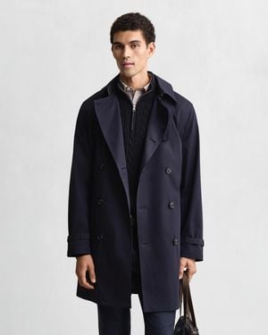 GANT Cotton Blend Trench Coat Evening - Blue