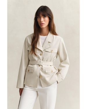 GANT Belted Utility Jacket - Natural