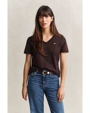 GANT Shield V-Neck T-Shirt Deep - Blue