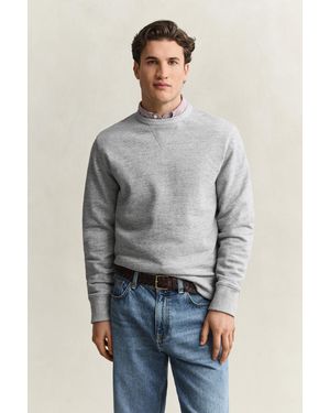 GANT Heather Crew Neck Sweatshirt Melange - Grey