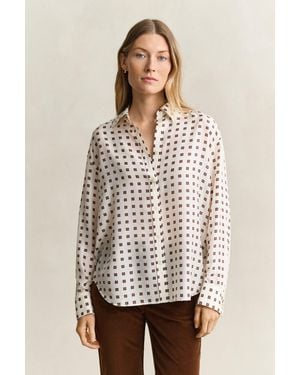 GANT Habotai Silk Blouse Eggshell - White