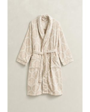 GANT Home Decor Monogram Print Robe - Natural