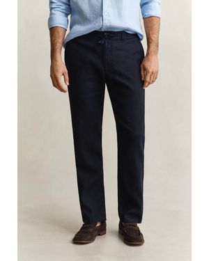 GANT Linen Trousers Evening - Blue