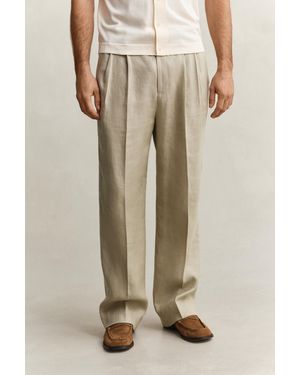 GANT Linen Suit Trousers - Natural