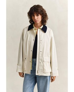 GANT Cotton Decker Jacket Cream - Natural