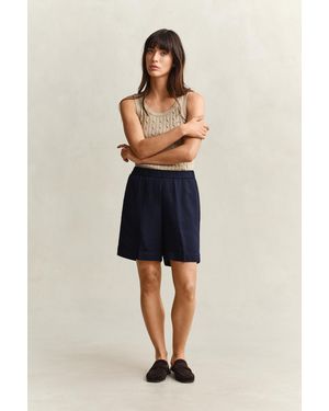 GANT Linen Blend Shorts Evening - Blue