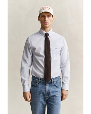 GANT Classic Regular Striped Poplin Shirt - Blue
