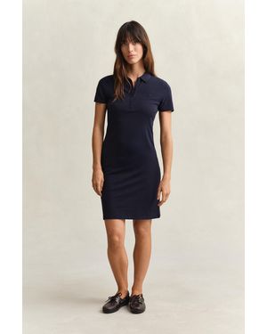 GANT Shield Piqué Polo Dress Evening - Blue