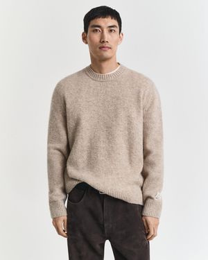 GANT Scottish Wool Crew Neck Jumper - Natural