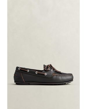 GANT Sebaya Leather Loafers Dark - Brown