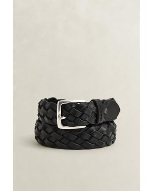 GANT Braided Leather Belt - Black
