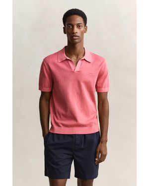 GANT Sunfaded Polo Jumper - Red
