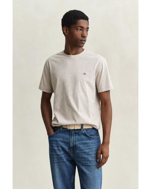 GANT Regular Fit Shield T-Shirt Seed Melange - Blue